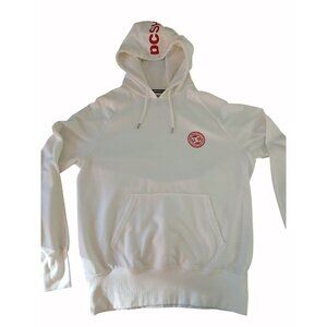 DCSHOECO USA Belham Sweatshirt White Hoodie Red Logo Kangaroo Size XL DC Shoes